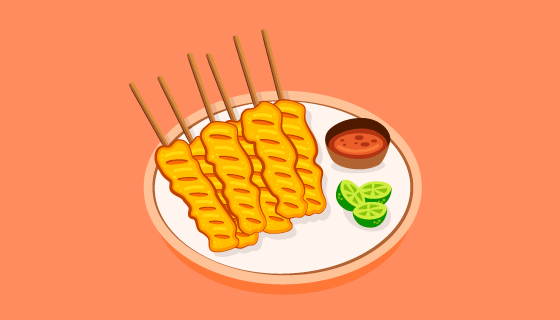 手绘美味烤肉矢量素材(AI/EPS)