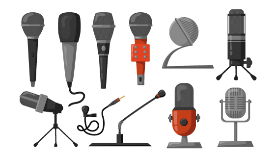 各种各样的话筒麦克风矢量素材(EPS/PNG)