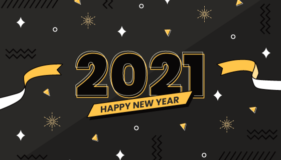 简约图案设计2021新年快乐矢量素材(AI/EPS)
