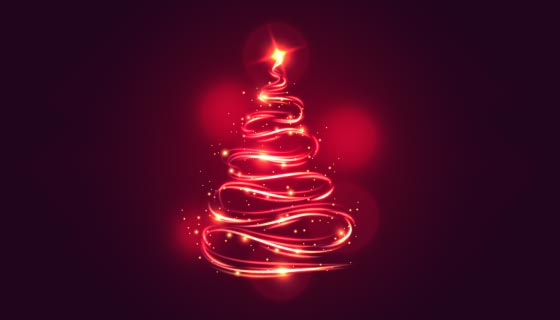 光线轨迹设计的圣诞树矢量素材(AI/EPS)