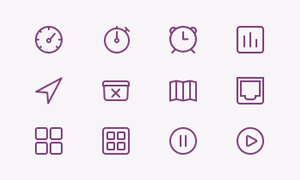 63个线性图标素材(PSD)