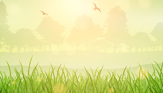 草地风景背景矢量素材(EPS)