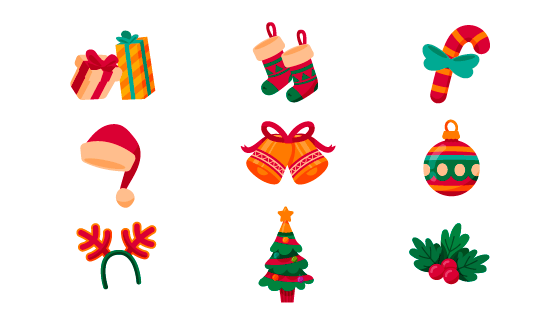 九个精美的圣诞元素矢量素材(AI/EPS/PNG)