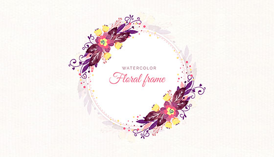 水彩风格花框花架矢量素材(EPS/AI)