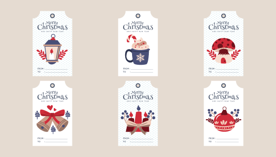 六个圣诞节促销标签矢量素材(AI/EPS/PNG)