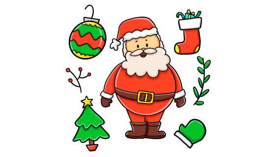 手绘风格的圣诞老人矢量素材(AI/EPS/PNG)