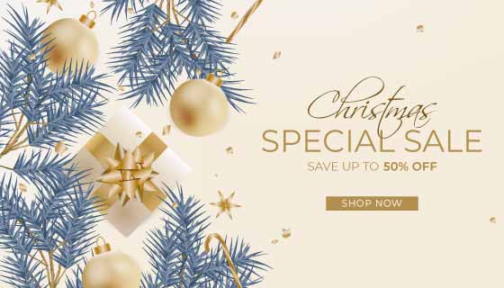 优雅的圣诞节促销背景矢量素材(AI/EPS)