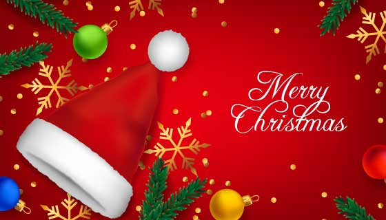 圣诞老人帽设计圣诞节背景矢量素材(AI/EPS)