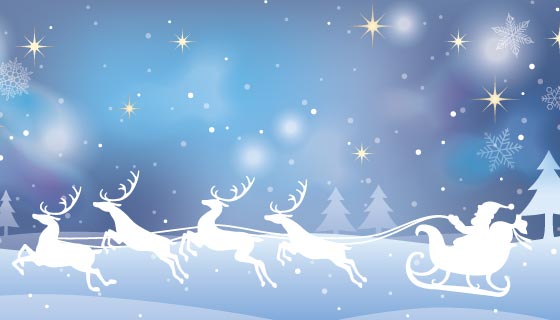 蓝色梦幻圣诞节背景矢量素材(EPS)