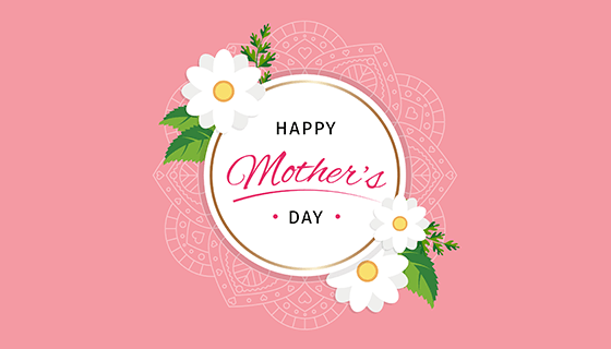 花环设计母亲节背景矢量素材(EPS/AI)