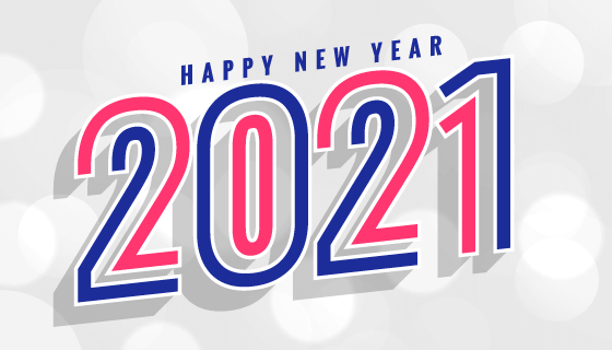 时尚数字设计2021新年快乐矢量素材(EPS)