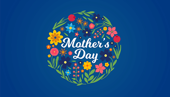 圆形花卉母亲节背景矢量素材(EPS/AI)