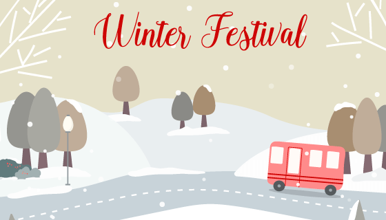 简单的冬季景观矢量素材(EPS)