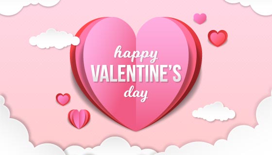 创意爱心设计情人节快乐背景矢量素材(AI/EPS)