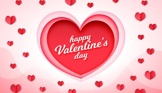 创意爱心设计情人节快乐背景矢量素材(AI/EPS)