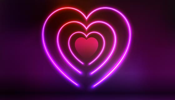 多层霓虹灯爱心设计矢量素材(EPS)