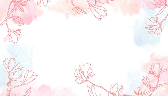 粉红色水彩花卉背景矢量素材(AI/EPS)