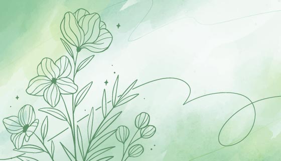 绿色水彩花卉背景矢量素材(AI/EPS)