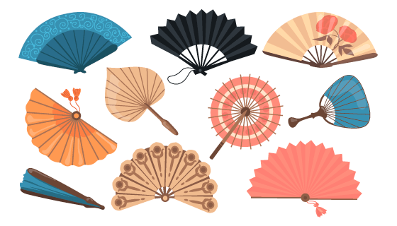各种各样的扇子矢量素材(EPS/PNG)
