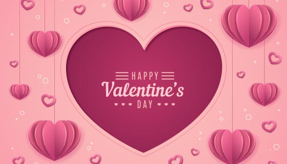 创意爱心设计情人节快乐背景矢量素材(AI/EPS)