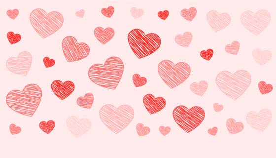 涂鸦爱心设计情人节快乐矢量素材(EPS)