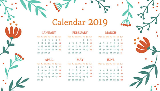 2019日历矢量素材(EPS/AI)