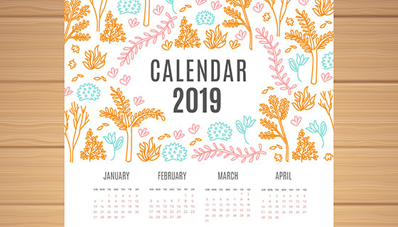 2019日历矢量素材(EPS/AI)