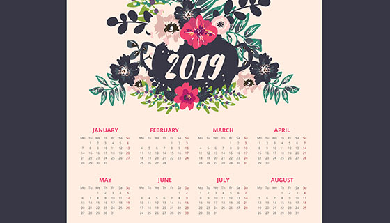 2019日历矢量素材(EPS/AI)