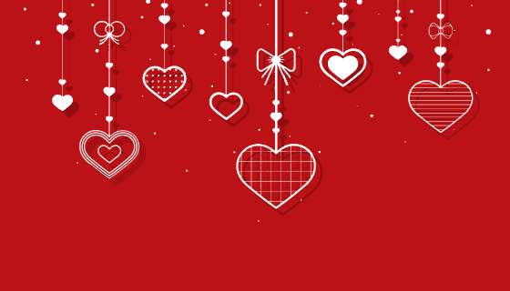 爱心吊坠红色背景矢量素材(EPS)
