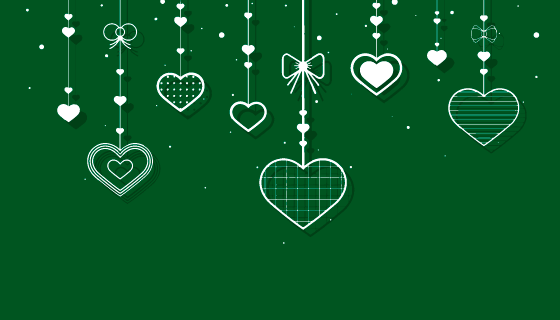 爱心吊坠绿色背景矢量素材(EPS)
