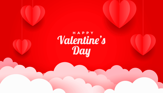 折纸爱心设计情人节快乐背景矢量素材(EPS)