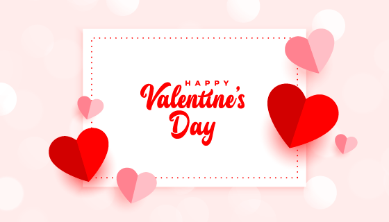 折纸爱心设计情人节快乐背景矢量素材(EPS)