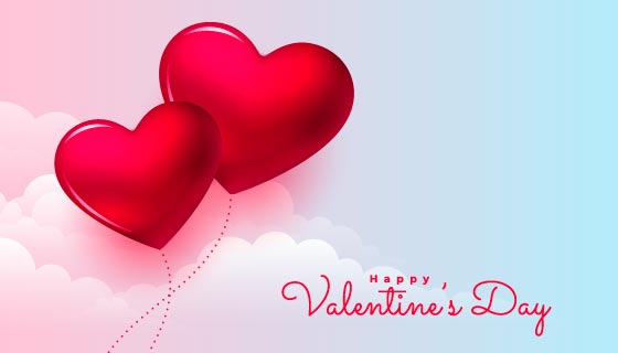 浪漫的爱心情人节快乐背景矢量素材(EPS)