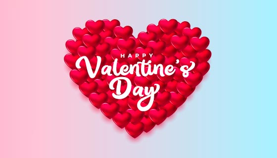 浪漫的爱心情人节快乐矢量素材(EPS)