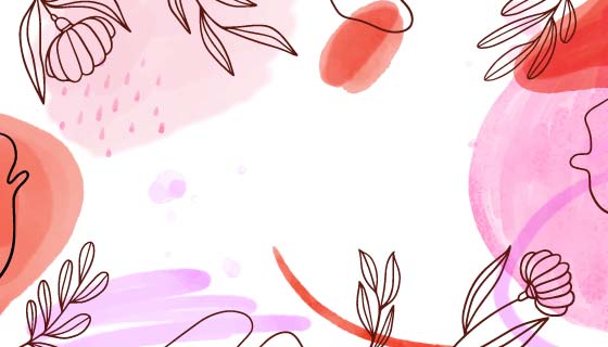 手绘水彩花卉背景矢量素材(AI/EPS)