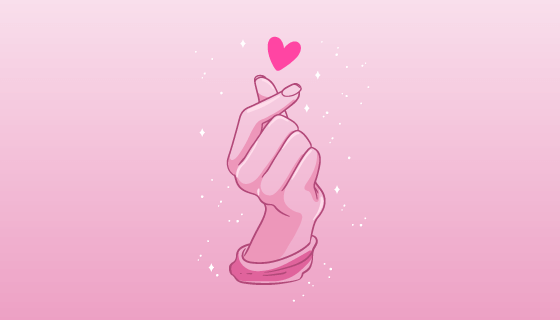 手绘比心矢量素材(AI/EPS)