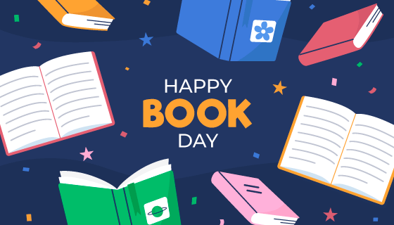 扁平风格世界读书日矢量素材(AI/EPS)