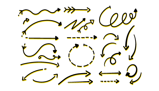 手绘箭头矢量素材(AI/EPS/PNG)