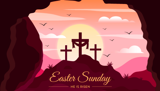 十字架设计复活节矢量素材(AI/EPS)