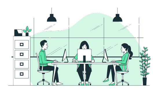 办公室里工作的人们矢量素材(AI/EPS)