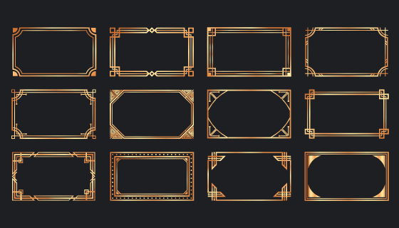 金色的装饰艺术框架矢量素材(EPS)