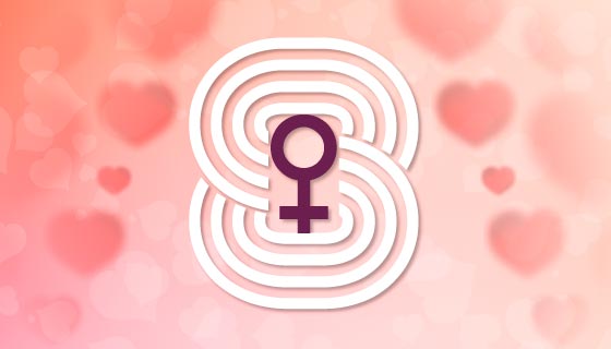 创意数字8设计女神节快乐矢量素材(EPS)