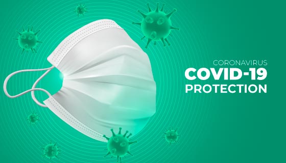 一次性口罩和COVID-19新冠病毒矢量素材(AI/EPS)