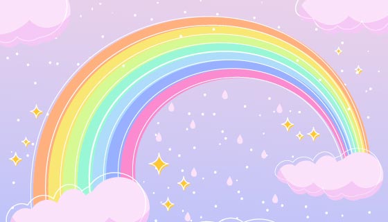手绘可爱的彩虹矢量素材(AI/EPS)