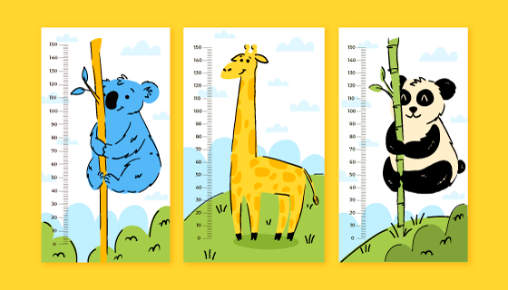 宝宝儿童量身高贴纸矢量素材(AI/EPS)