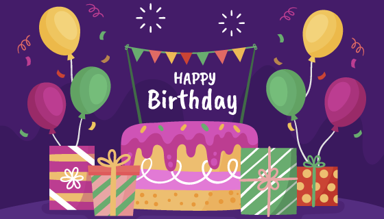 生日蛋糕设计生日快乐背景矢量素材(AI/EPS)