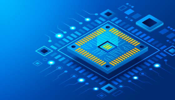 蓝色的芯片背景矢量素材(AI/EPS)