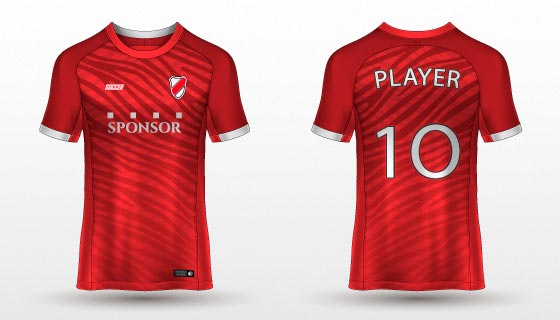 红色足球T恤设计矢量素材(EPS)