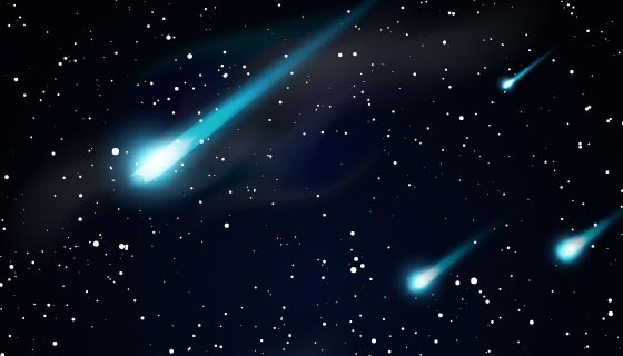 逼真的流星划过夜空背景矢量素材(EPS)