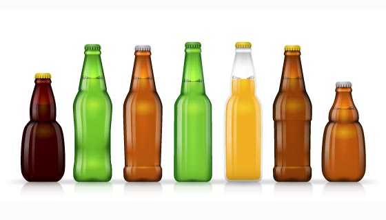 各种各样的啤酒瓶矢量素材(EPS)